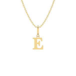 Pingente Letra E Pequena Ouro 18k