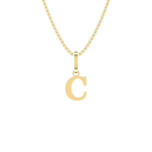 Pingente Letra C Pequena Ouro 18k
