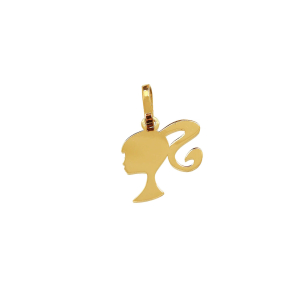Pingente Boneca Perfil Ouro 18k
