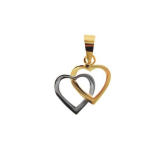 Pingente Corações Bicolor Ouro 18k