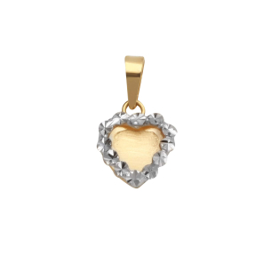 Pingente Coração Diamantado com Ródio Ouro 18k