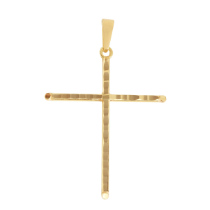 Pingente Cruz 21mm x 28mm Diamantada Ouro 18k