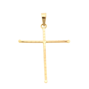 Pingente Cruz 20mm x 28mm Diamantada Ouro 18k