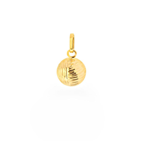 Pingente Meia Bola 9mm Diamantada Ouro 18k