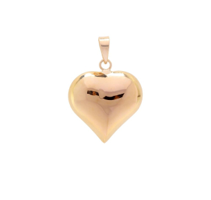 Pingente Coração Duplo Liso 17x17 Ouro 18k