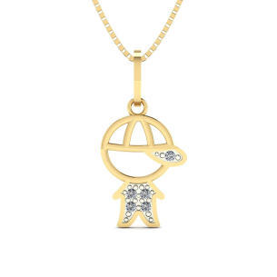 Pingente Menino com Zircônias Ouro 18k