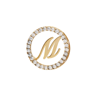 Pingente Letra Pavê com Zircônia Ouro 18k