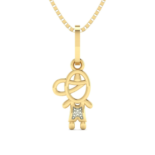 Pingente Menino de Boné e Roupa Branca Ouro 18k
