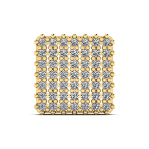 Pingente Chuveiro Quadrado com 49 Zircônias Ouro 18k