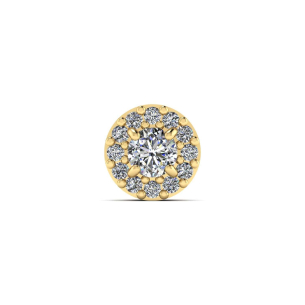 Pingente Solitário Galeria com Zircônias Ouro 18k