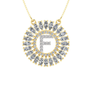 Gargantilha Letra Pavê com 57 Zircônias Ouro 18k