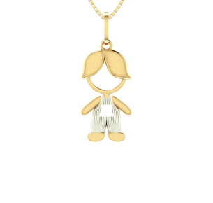Pingente Menino com Ródio Ouro 18k