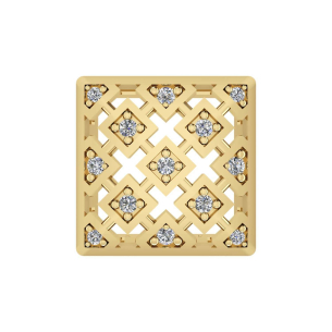 Pingente Chuveiro Quadrado 11mm Ouro 18k