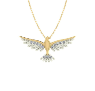 Pingente Espirito Santo Pave com Treze Pedras de Zircônia Ouro 18k
