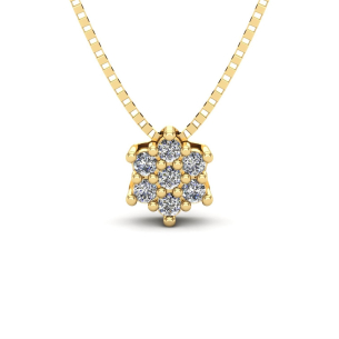 Pingente Chuveiro Sextavado com Veneziana 45cm Ouro 18k