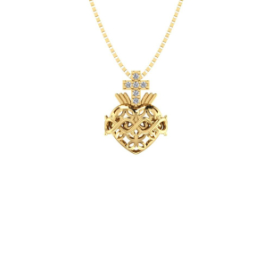 Pingente Sagrado Coração de Jesus Vazado Ouro 18k