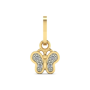 Pingente Borboleta com Diamante Ouro 18k