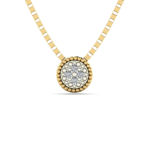 Pingente Chuveiro Redondo com Diamante com Corrente Ouro 18k