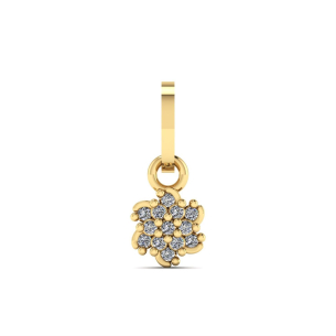 Pingente Flor Pavê com Diamante Ouro 18k
