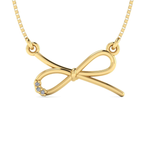 Gargantilha Laço com Diamante e Veneziana Ouro 18k