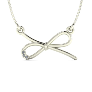 Gargantilha Laço com Diamante Ouro Branco 18k