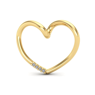 Pingente Coração com Diamante Ouro 18k