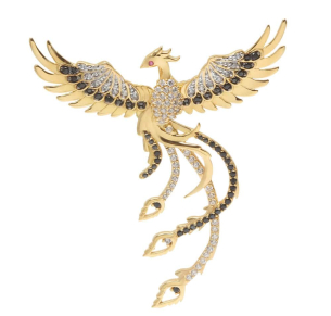 Pingente Fenix com Zircônias Cravejadas Ouro 18k