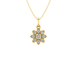 Pingente Girassol Pequeno Ouro 18k
