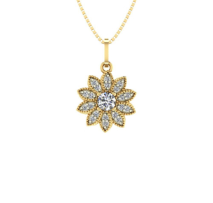 Pingente Girassol Médio Ouro 18k