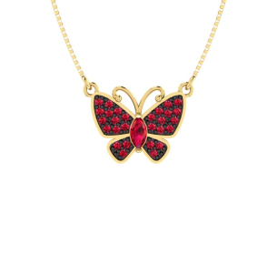 Gargantilha Borboleta Navete com Corrente Veneziana Ouro 18k