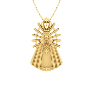 Pingente de Nossa Senhora Aparecida Grande Ouro 18k