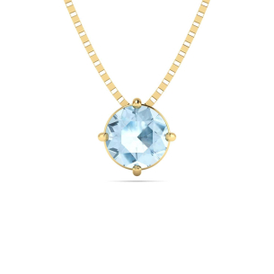 Gargantilha Ponto de Luz com Pedra Natural e Corrente Veneziana 5mm Ouro 18k