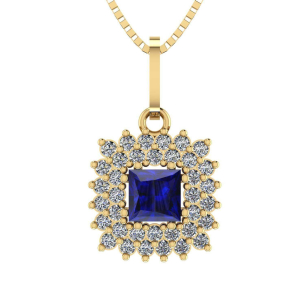 Pingente Formatura Quadrado 2 Fileiras Ouro 18k