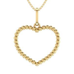 Pingente Coração Bolinha Ouro 18k
