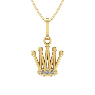 Pingente Coroa com Zircônia Ouro 18k