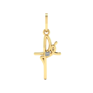 Pingente Fé com Zircônia Ouro 18k