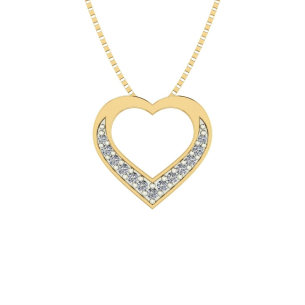Pingente Coração Galeria Cravejado Ouro 18k