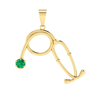 Pingente Profissão Estetoscópio Grande Ouro 18k