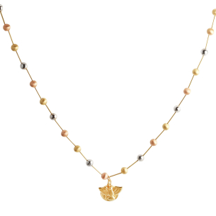 Gargantilha Desatadora de Nós Tricolor 5mm Ouro 18k