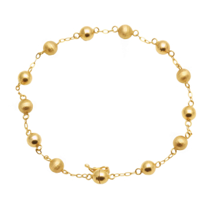Pulseira Bola 5mm Lisa/Fosca Amarela Ouro 18k