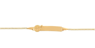 Pulseira Infantil com Rosto de Menino Ouro 18k