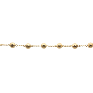 Pulseira Bola 7mm Diamantada 20cm Ouro 18k