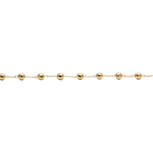 Pulseira Bola Diamantada 5mm Ouro 18k