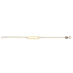 Pulseira Infantil de Plaquinha Menino Vazado Ouro 18k