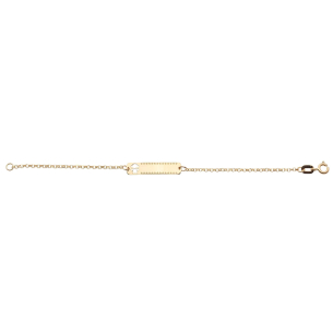 Pulseira Infantil de Plaquinha Menina Vazado Ouro 18k
