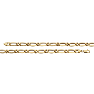 Corrente 1x1 Achatada 60cm Ouro 18k