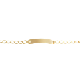 Pulseira Infantil de Chapinha 13cm Ouro 18k