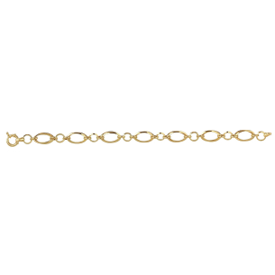 Pulseira com Mix de Elos Duplos Ouro 18k