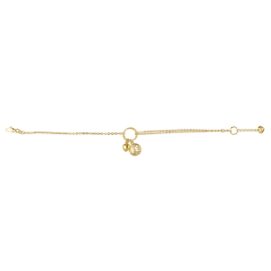 Pulseira Malha Bailarina com Pingente Fé Ouro 18k