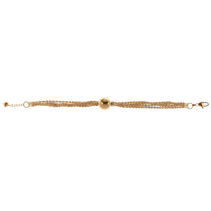Pulseira Cordão Baiano com Bola Lisa Ouro 18k